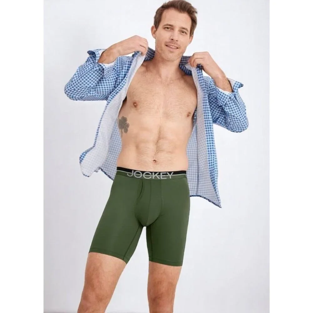 Jockey Long Leg Boxer Briefs 4-Pack Large Infinite Cool Mens Underwear NEW